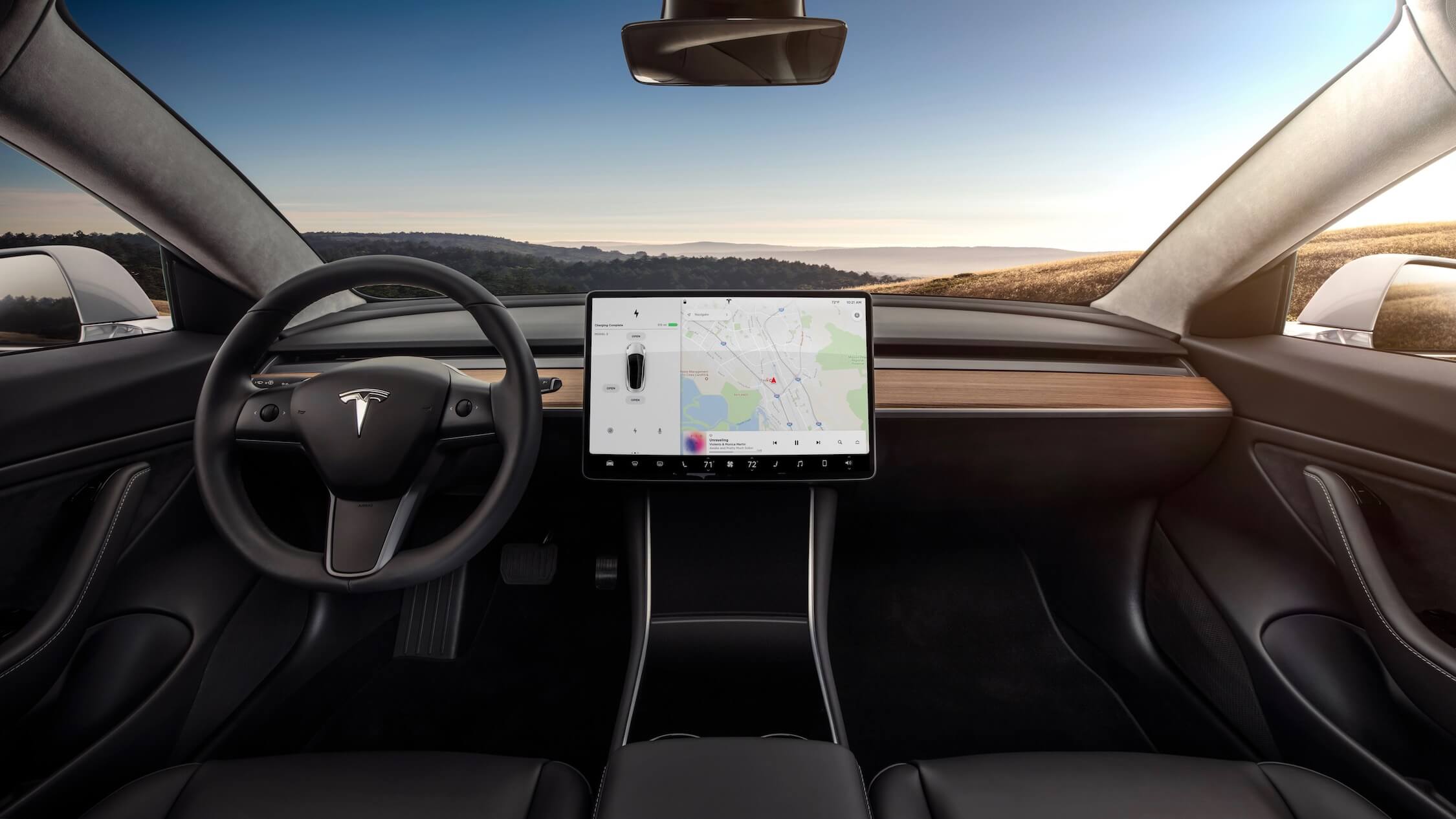 Tesla Model 3 standaard zwart interieur