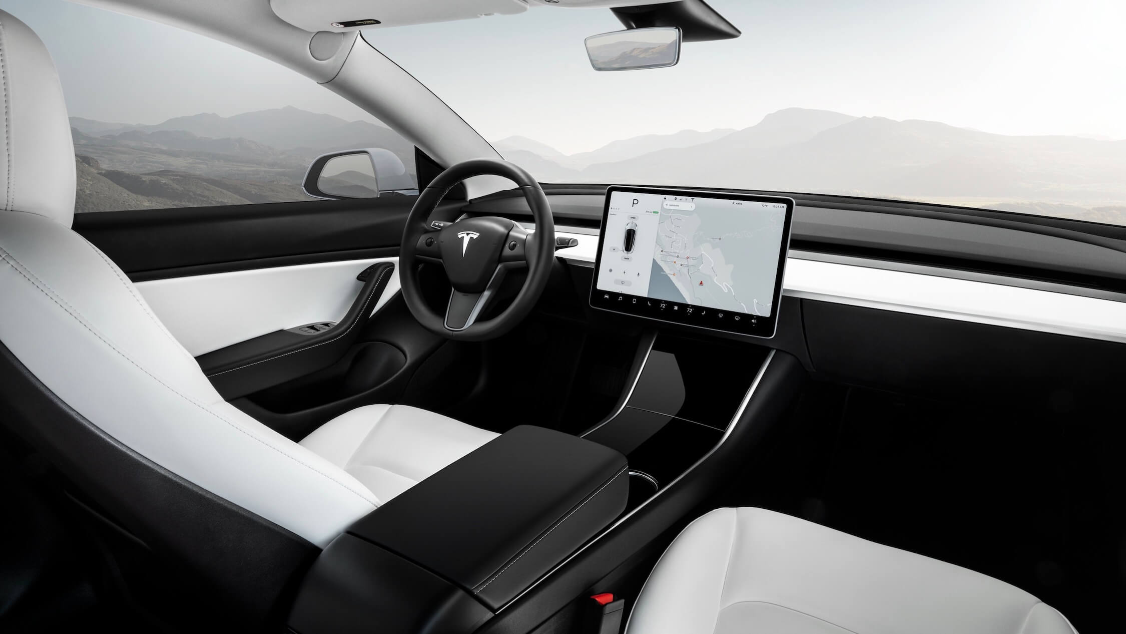 Tesla Model 3 wit interieur zetels