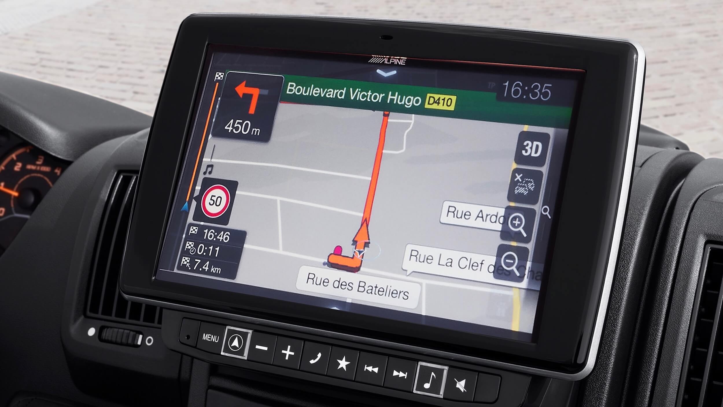 Peugeot e Boxer infotainment scherm