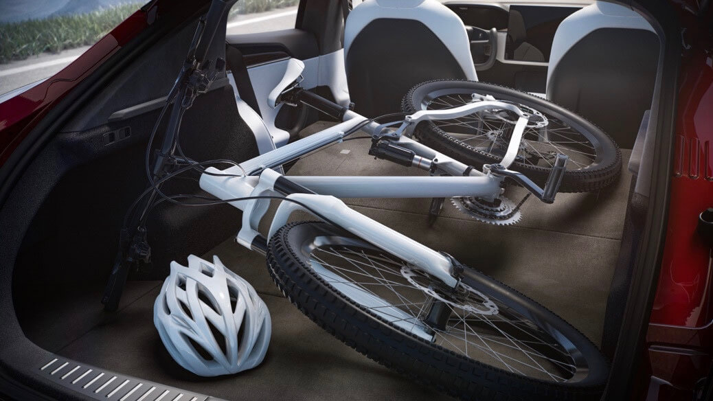 Tesla Model S fiets in koffer