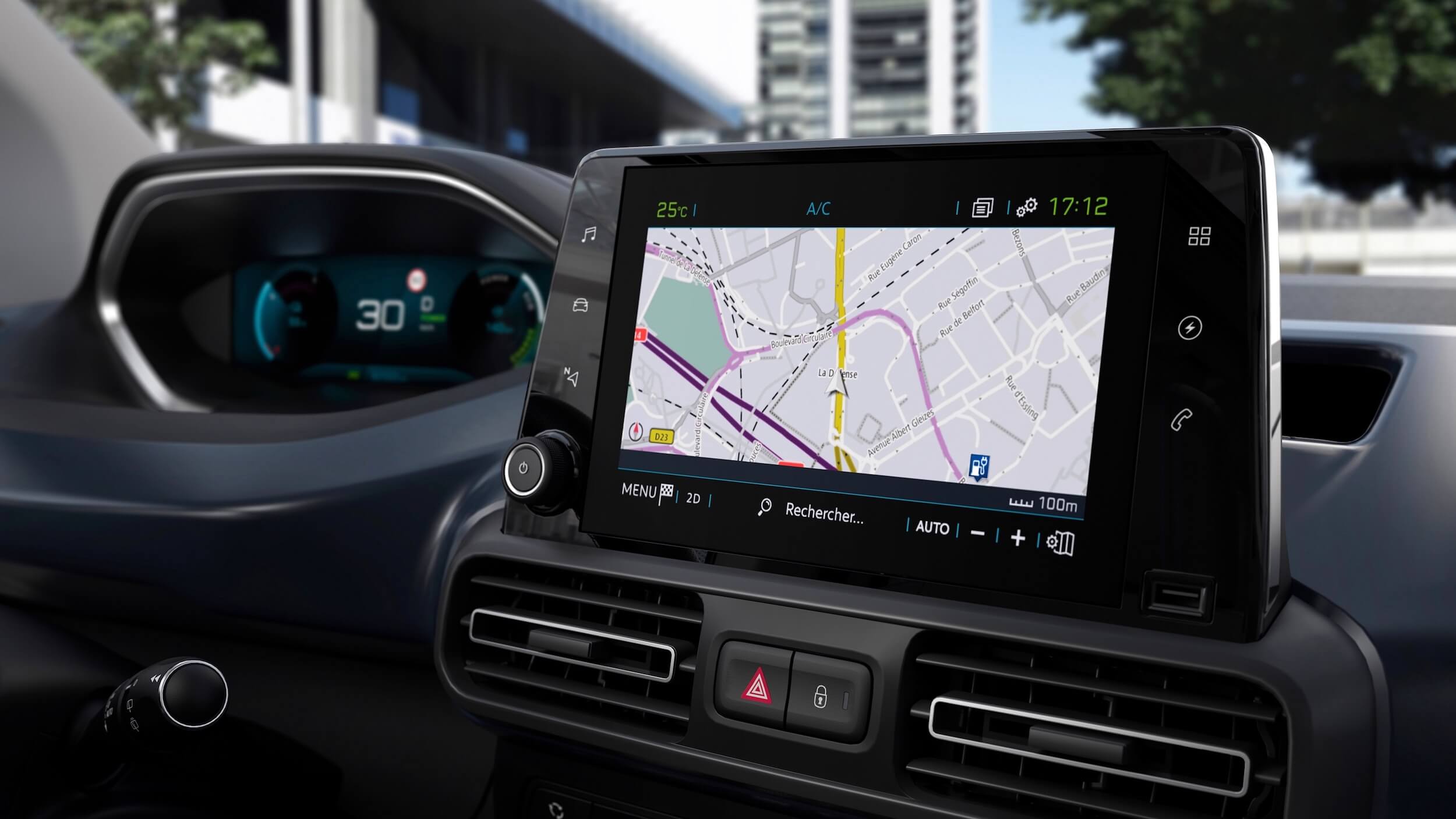 Peugeot e Rifter infotainment scherm